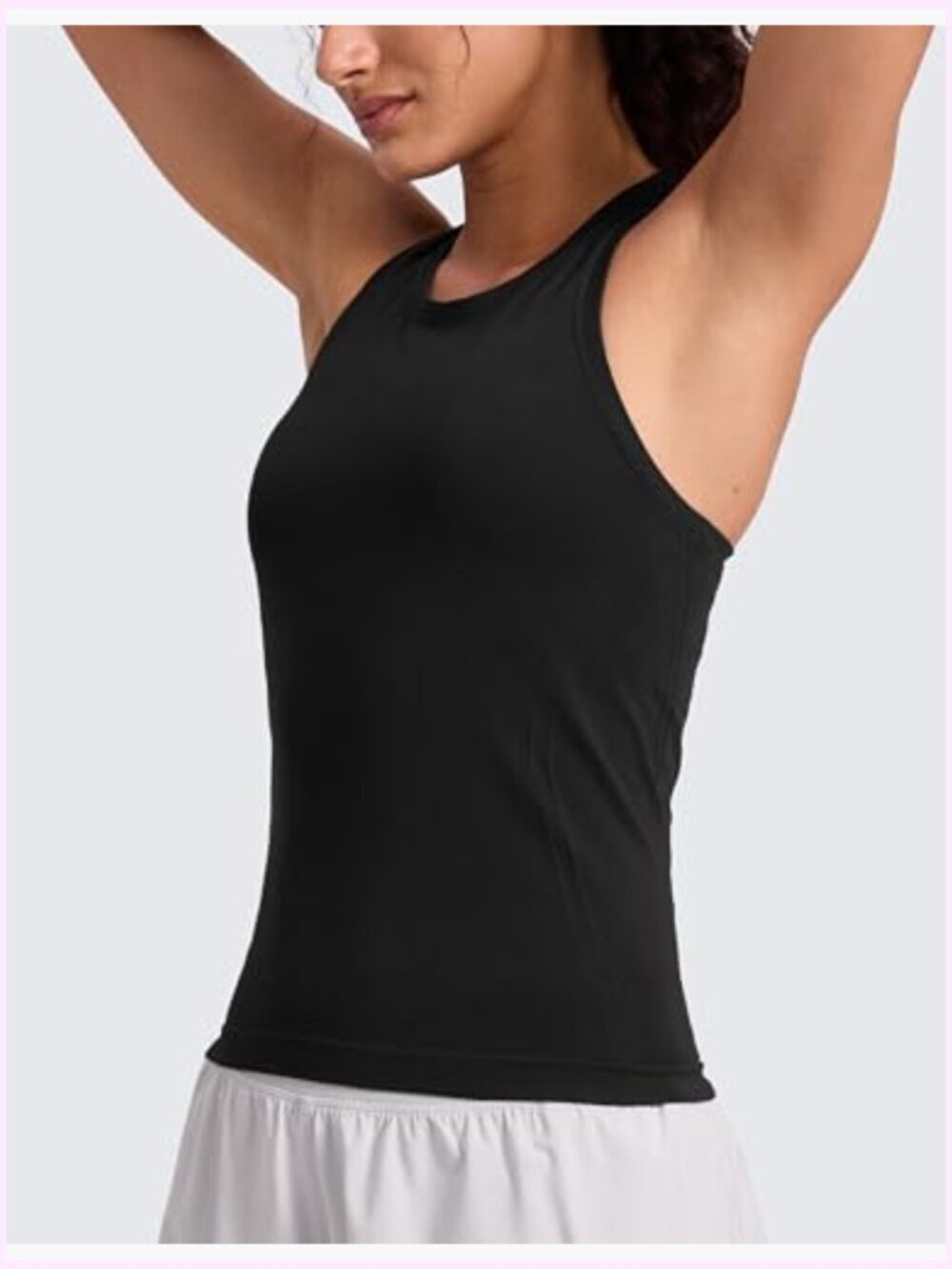 Seamless Racerback Workout Tank Top for Women - Sleeveless, Breathable - Picture 3 of 6